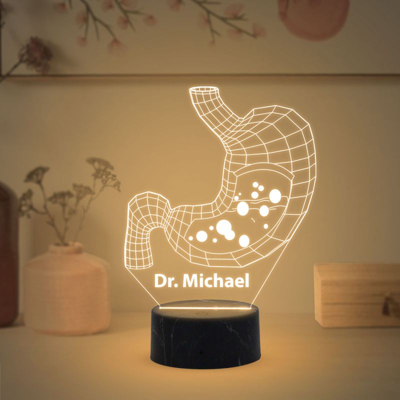 Personalized Led Night Lamp 3D Illusion Stomach Lamp Customized with Name Gastroenterologists Doctor Gifts
